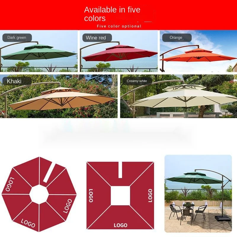 2024 Hot Selling Outdoor Patio Cantilever Sun Parasol Waterproof Garden Umbrella Outdoor With Led