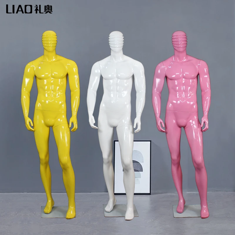 HIGH-grade black white model prop male dummy head and whole body display stand mannequin Strong muscles men