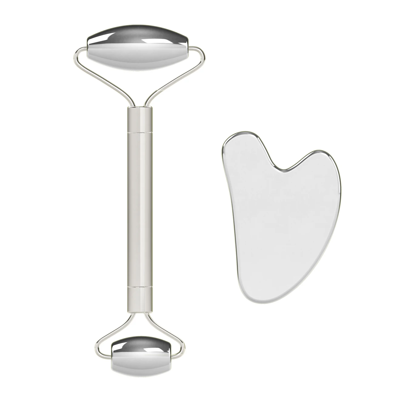 Face Gouache Scraper Stainless Steel Massager jade roller Guasha Board Set Facial Eye Skin Slimming Lifting Beauty Massage Tool