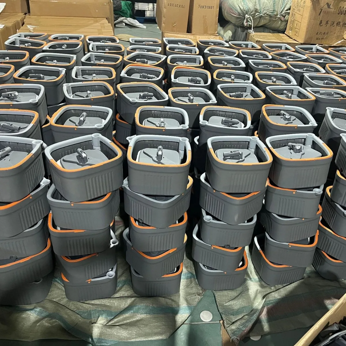 Microfiber Rotary Floor Mop Magic Telescopic Steel Handle Spin Mop Bucket Set With Self Separation Dirty and Clean Water System