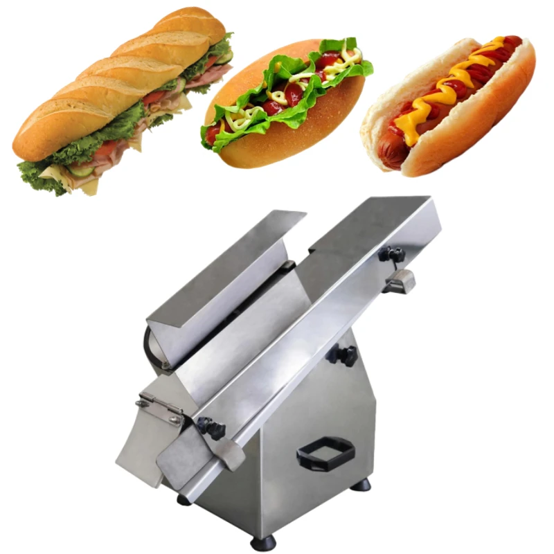 Commercial Electric Stainless steel 304 hamburger bread cutting burger bun slicer machine