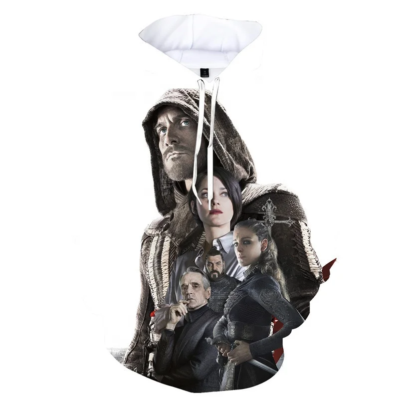 Повседневные худи Assassins Creed с индивидуальным дизайном, толстовки большого размера из 100% хлопка, мужская одежда