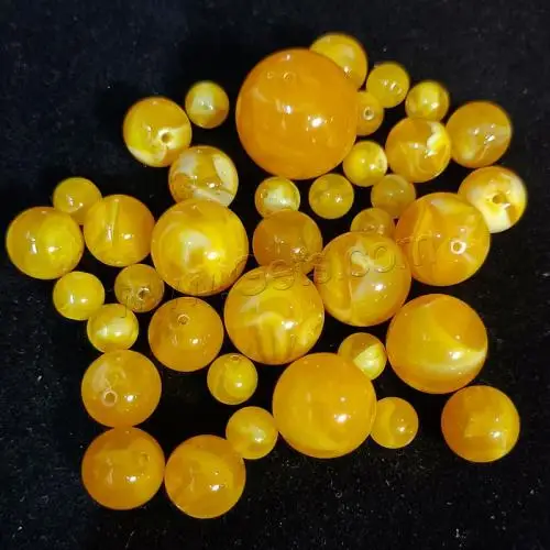 DIY jewelry making bulk Round Two Tone Acrylic Beads epoxy sticker Imitation beeswax size 6 8 10 12 14 16 18 20 22 24mm 1642412