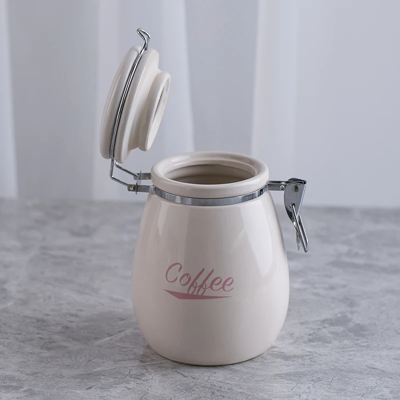 newest kitchen air tight Ceramic storage coffee sugar jar
