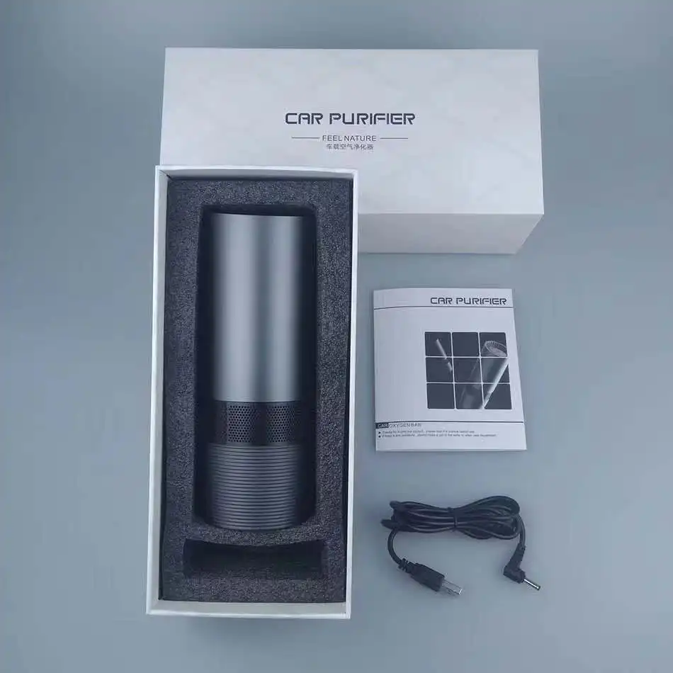 2022 KATALD Hot Selling Black Car Air Purifier with TVOC Air Quality Sensor and Negative Ion