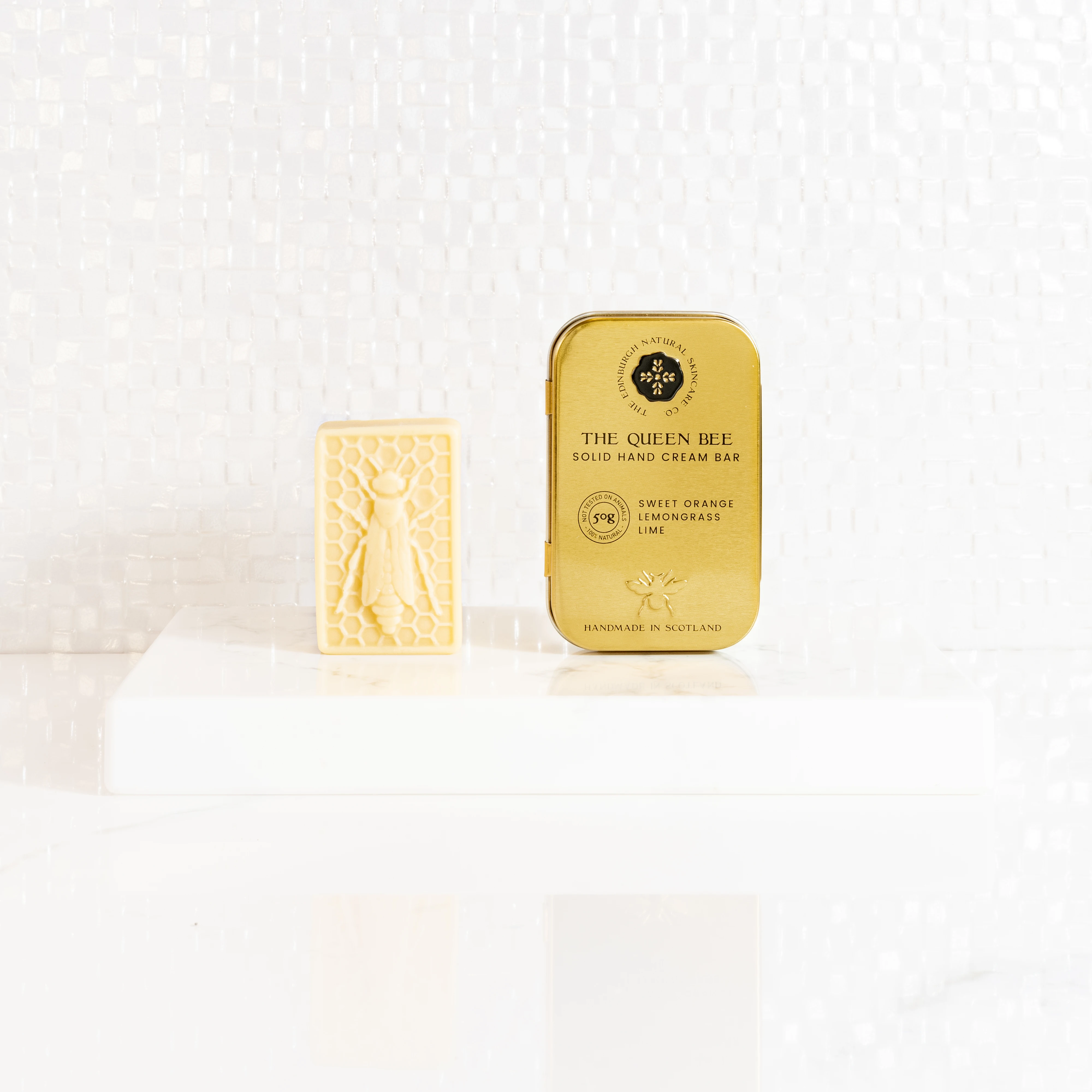 The Queen Bee Solid Hand Cream Bar  - 100% Natural Handmade in Scotland - The Edinburgh Natural Skincare Co.