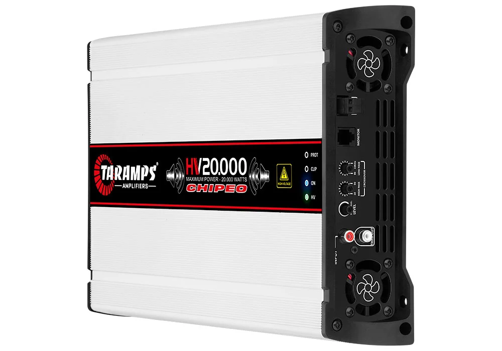 Taramps Hv 20.000 Chipeo Class D 20.000 Watts Rms Anti-short Circuit Protection 164VDC at  0.5 Ohm-13 batteries high voltage amp