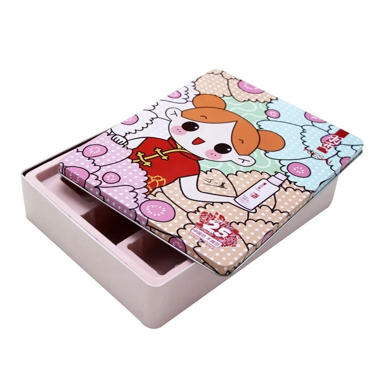 Low price custom printed food grade luxury rectangular shape gift tea packing tinplate tin box