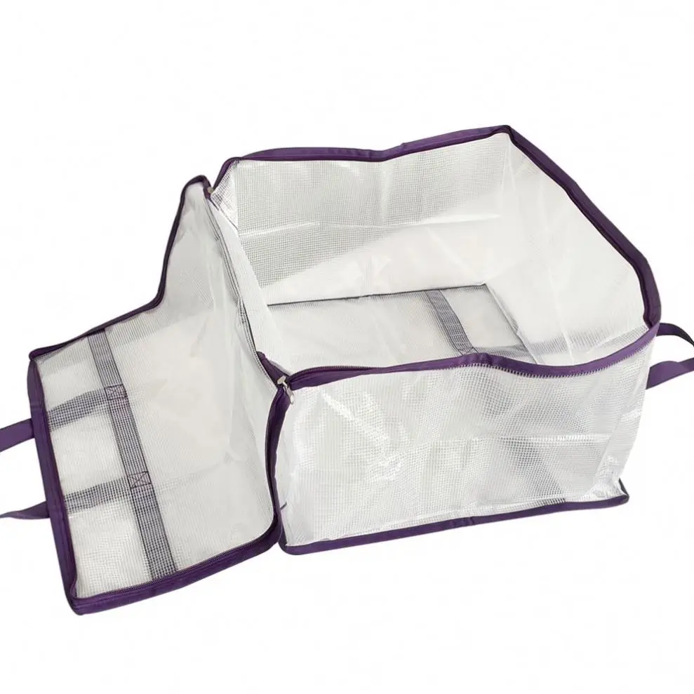 Clear Clothes Storage Bags Vinyl Organizers with Sturdy Zippers Reinforced Handle Plastic Moving Totes Transparent Space Saver C