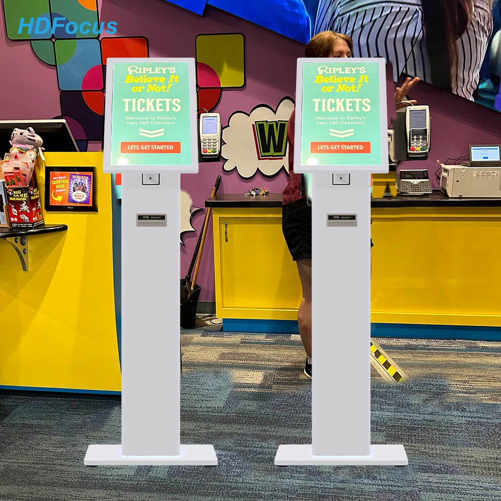 18.5 Inch Android Windows Desktop/Column Self-Service Kiosk Machine with Printer Scanner for Order Payment