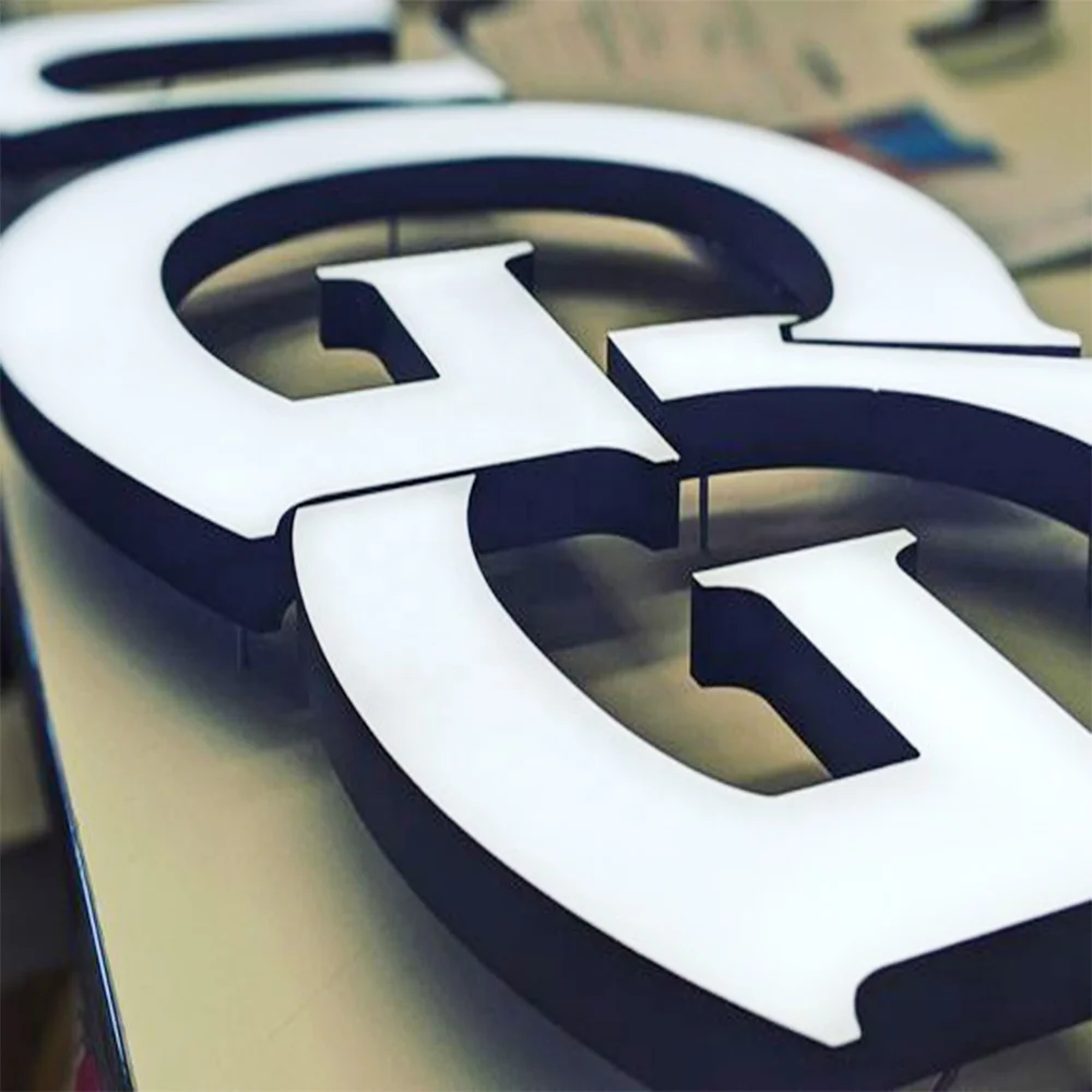  Custom shop store front logo office commercial business reception led signs 3d signage