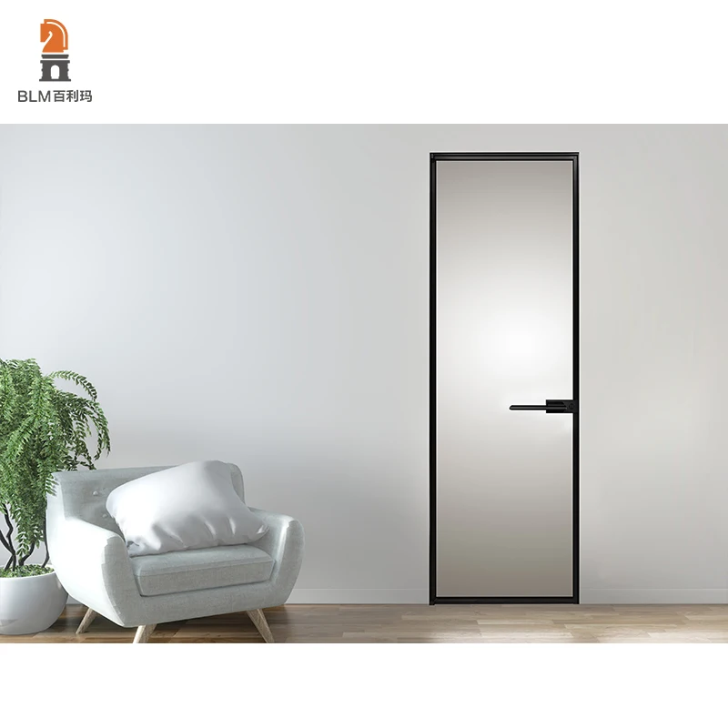 Customized Modern Indoor Divider Entry French Swing Glass Door Windproof Aluminum Alloy Casement Villas Foldable Opening Method