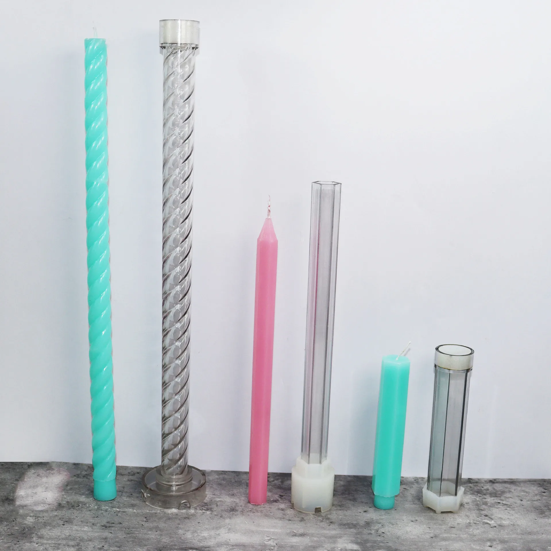 KK111  Tapered Candlesticks Candle Making Mold Supplies for Wedding Party Home Decor Plastic Taper Candles Molds