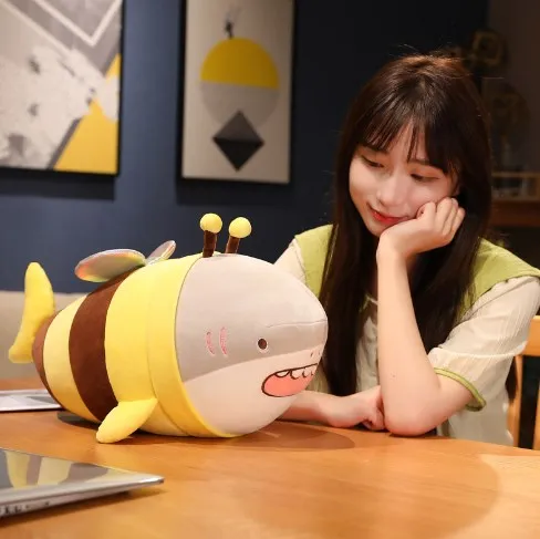 Stuffed Animals Toys Cute Bee Shark Plush Toy Custom Design