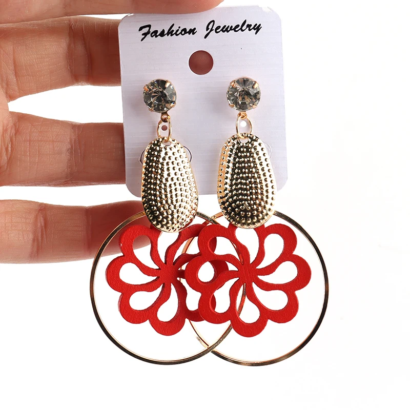 Gold Metal Women Studs Love Heart Earrings