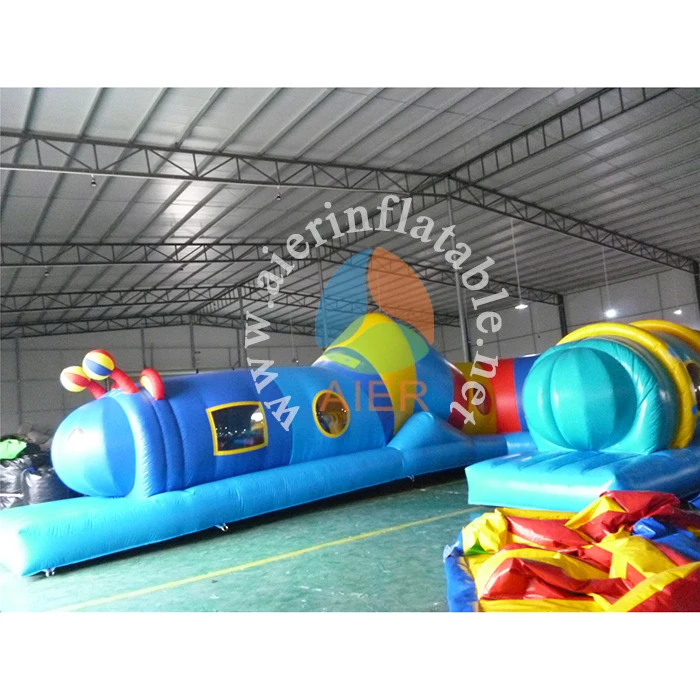 Коммерческая надувная полоса препятствий наружная Вечеринка Аренда туннель для ползания длинный туннель для детей