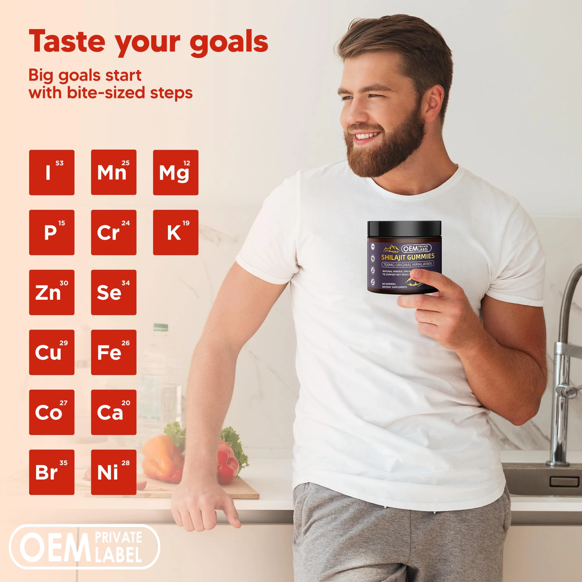 OEM Organic Pure Shilajit Resin Extract Gummies Himalayan Shilajit Vitamins Brain Supplement Nootropic Gummy