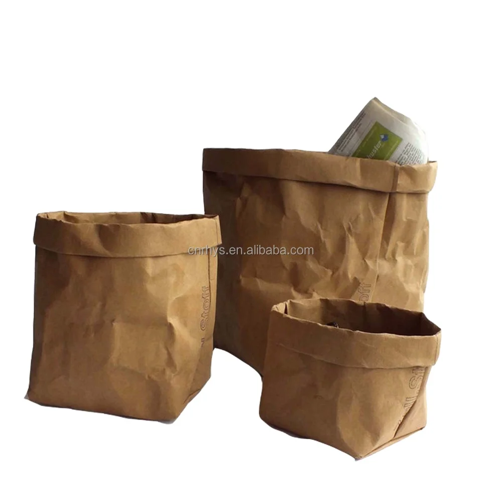 washable paper basket for storage, home usage recycled cellulose bag