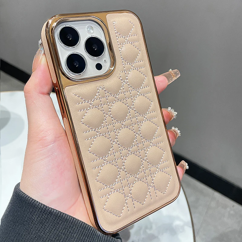 VIETAO custom black pebble leather phone case for iphone 14 Pro max 14pro 14plus mobile phone cover shell
