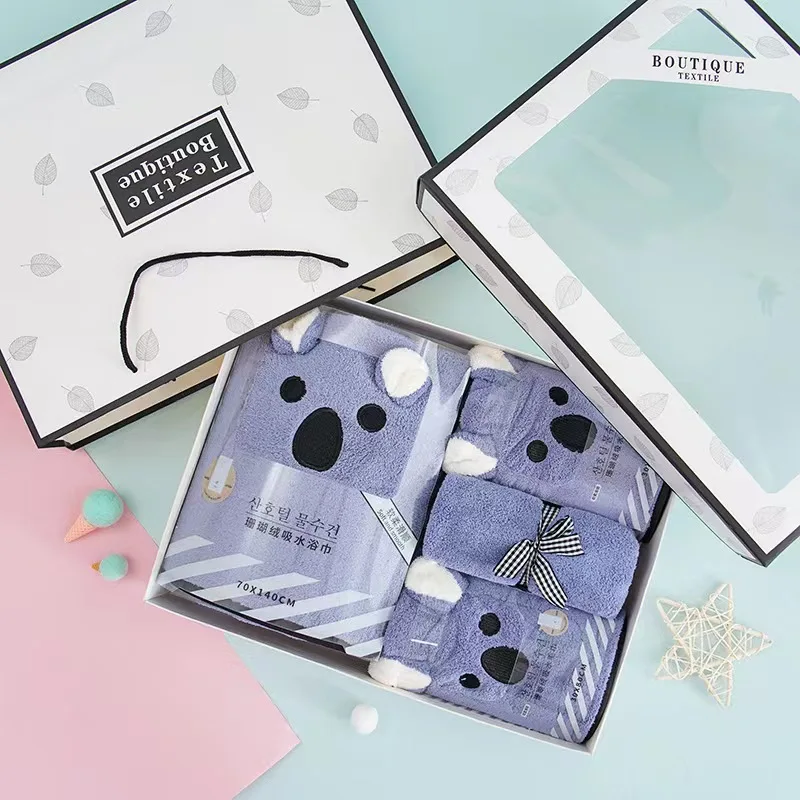 Custom Logo Quick Dry 4 Piece Bath Towel Set Soft Touch Hand Face Printed Luxury Towel Set Bathing