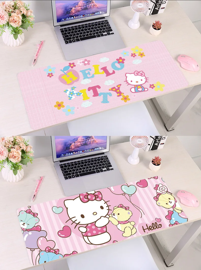 300*800*3mm Hello Kitty Cat Xxl Gaming Mouse Pad Cute Mousepad Computer Accessories Laptop Gamer Pad