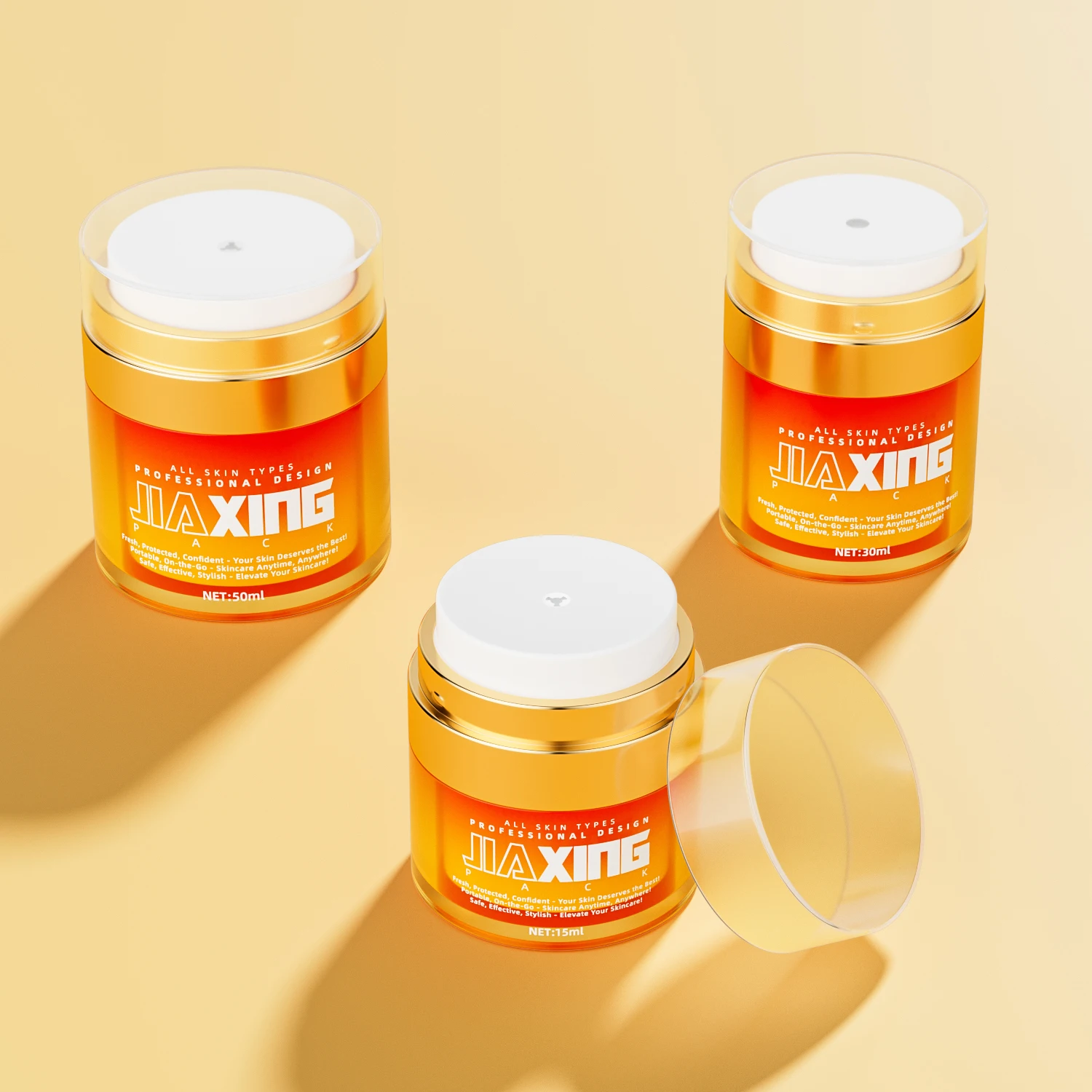 Empty 15ml 30ml 50ml eye face cream lotion container acrylic powder jars double wall cosmetic airless pump jar