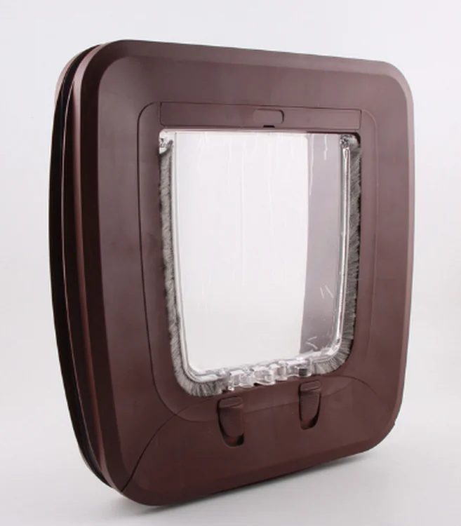 For Dogs Other Pet Products Sustainable Pet Door White & Brown ABS + PC 4 Ways Magnetic Cat Door 170x175mm 188x250mm