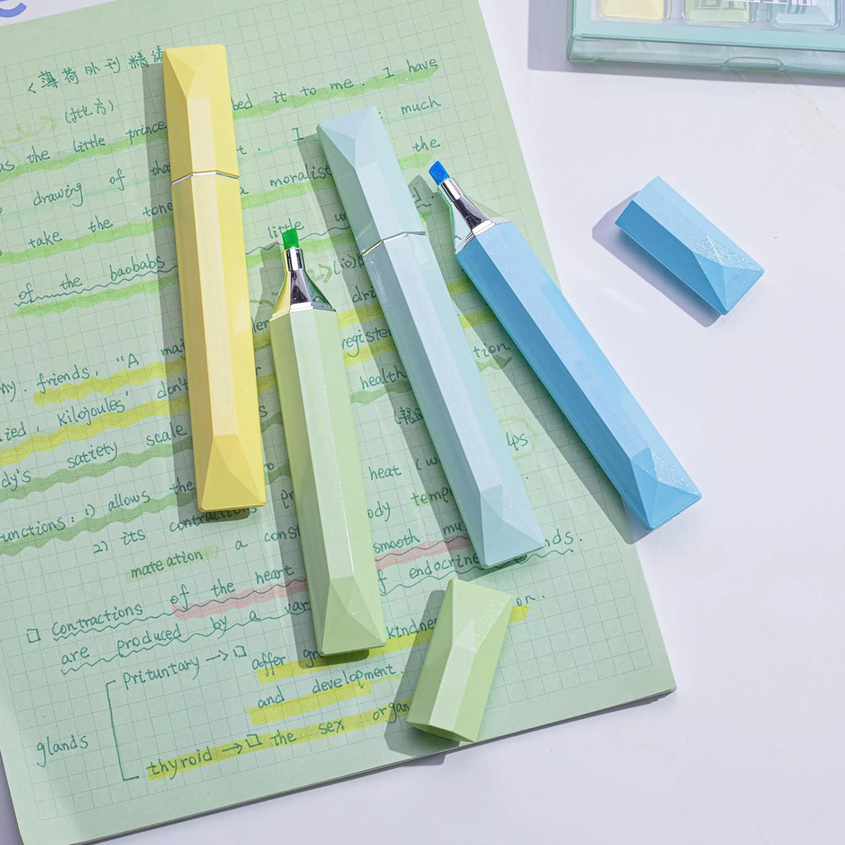 12 Assorted Colors Pastel Bible Highlighters Glitter Highlighter Marker Pen Set