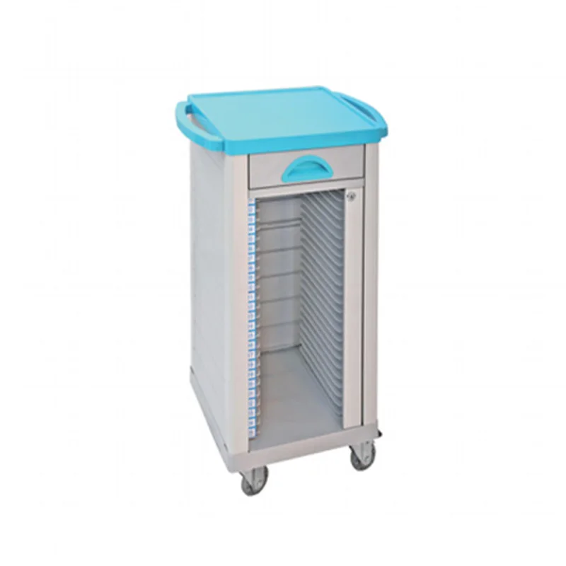 Hospital Treatment Room Medicine Trolley Medical Movable ABS Instrument Trolley with Large Shelves