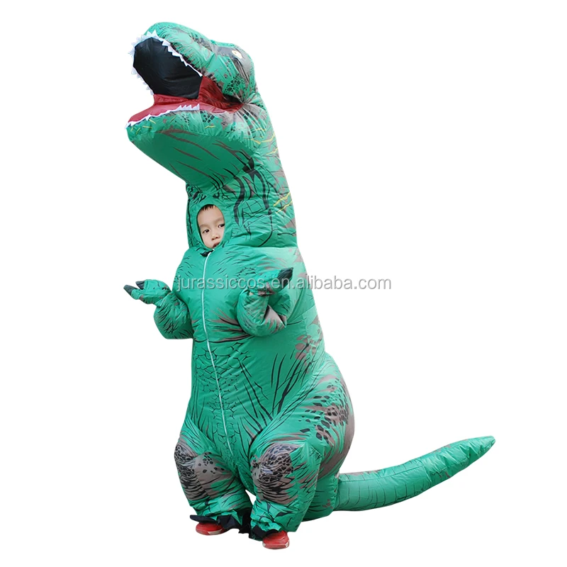  Детский Надувной T-REX костюм динозавра Рождественская футболка для костюмированной вечеринки с реалистичным ездить на динозавр Хэллоуин
