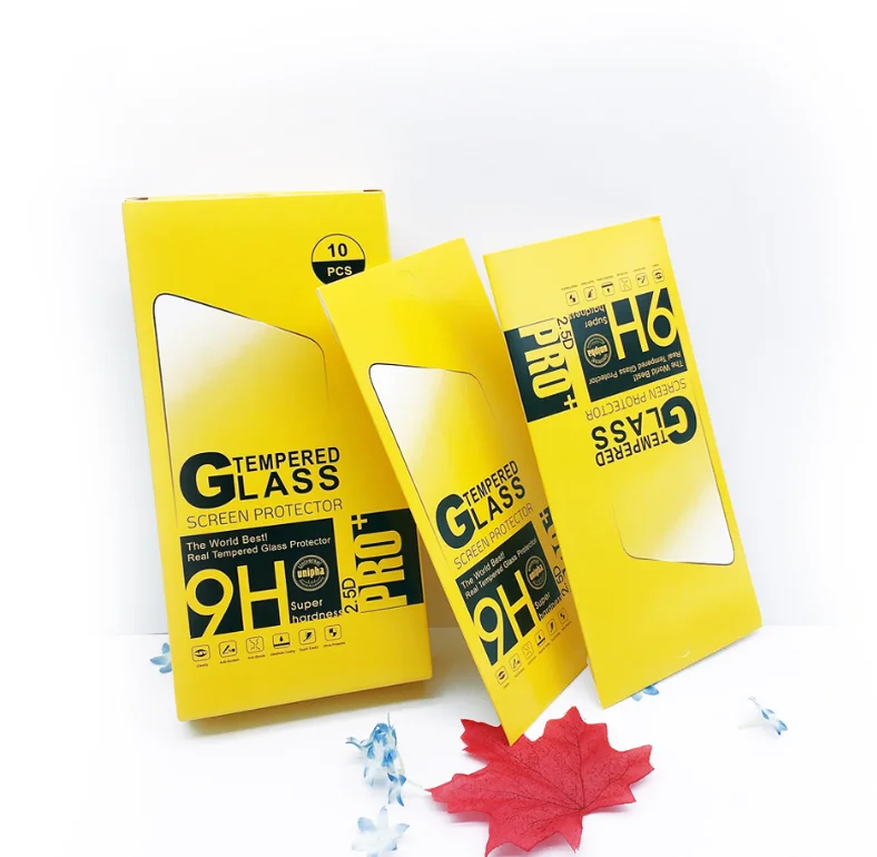 Tempered Glass Retail package For Wholesale Anti-syattered Film Explosion Proof 9H Screen Protector Film Packing 10 in 1