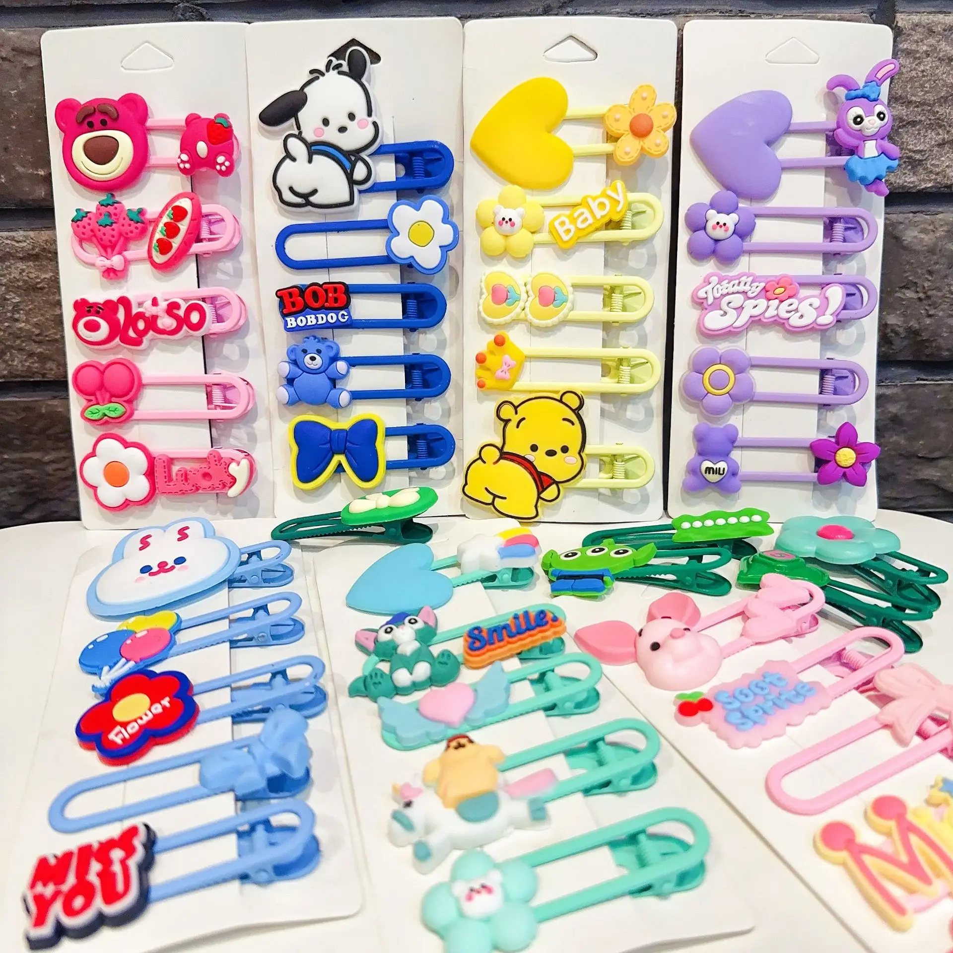 2024 NEW 5pc/set Cartoon baby hair clips cute children Plastic Resin  duck hair clips For women accessories