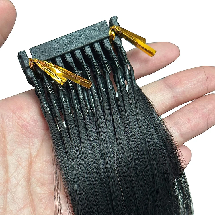 Wholesale 100% 6D Human Hair Extensions 0.8/1 gram per strand Russian Cuticle Aligned Double Drawn 6d Hair Extensions