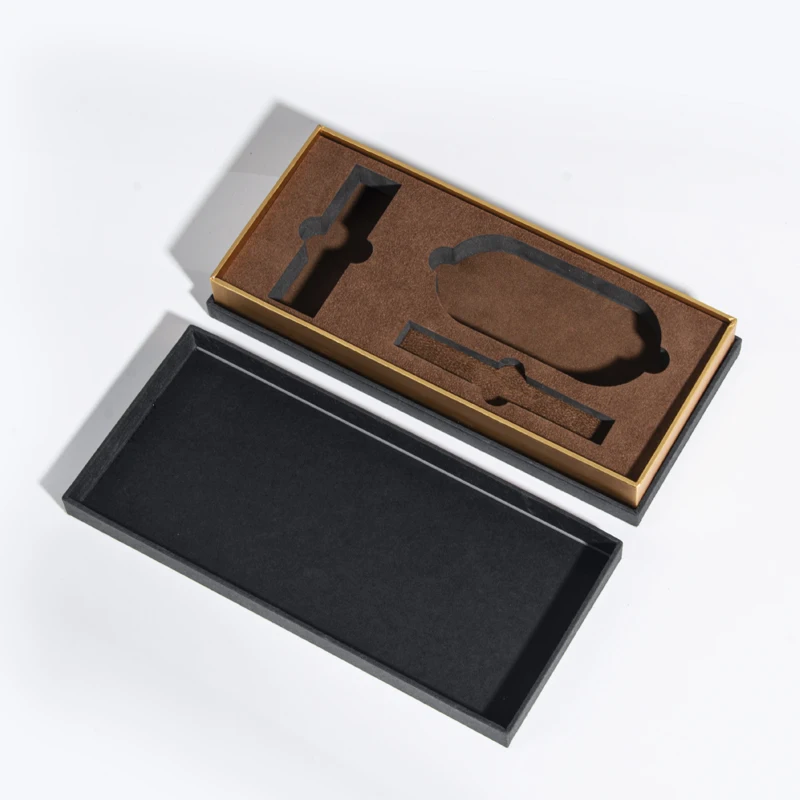 Zeal-x packing custom high quality Customizable wholesale brown outer box black lining noble and elegant gift packaging box