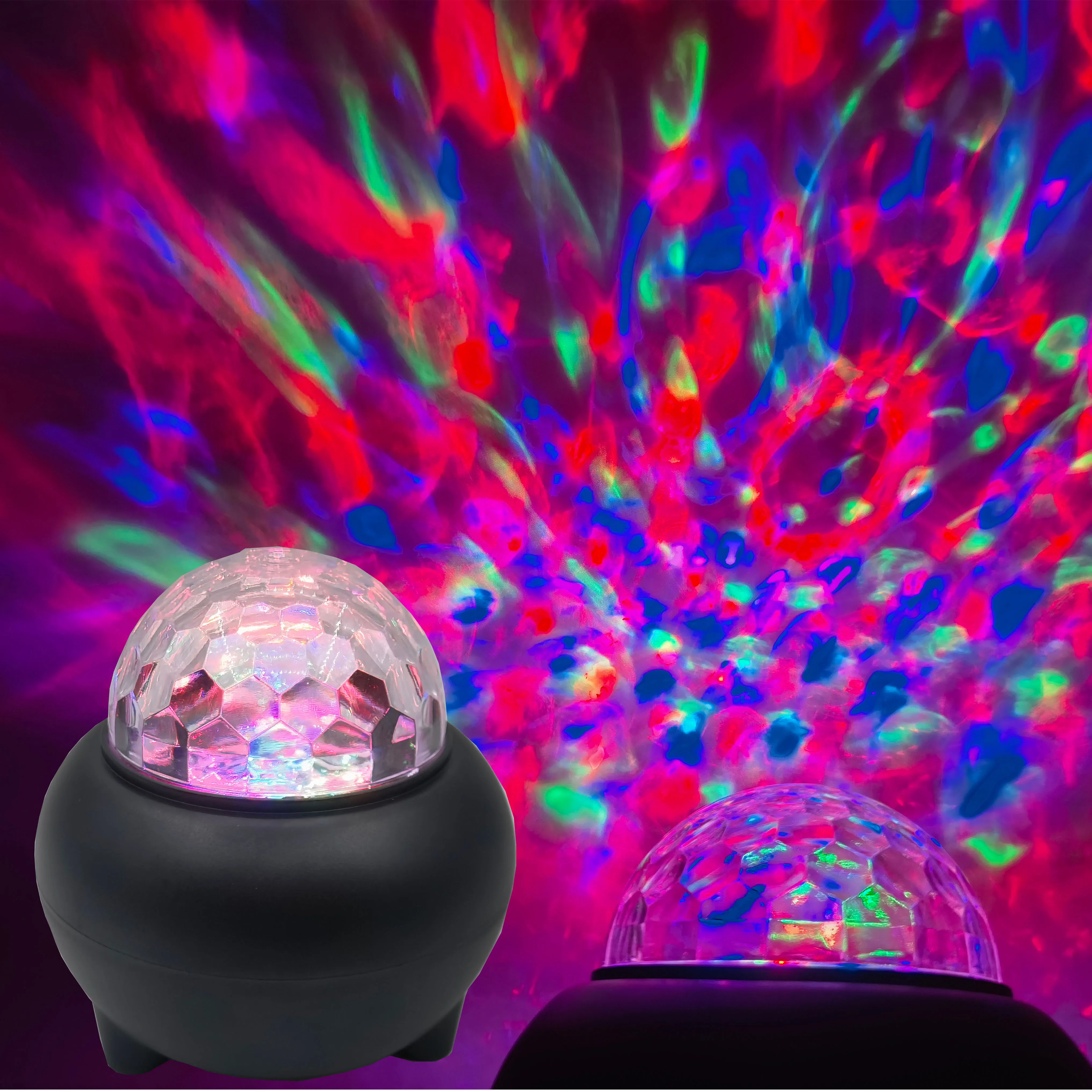RGB светодиодный беспроводной динамик со встроенным аккумулятором новинка подарки лазерный проектор для Галактики световая водяная волна ночник