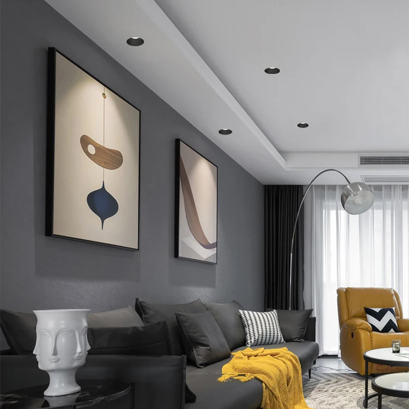 Pure Aluminium Round Slim Downlight Anti Glare Deep Recessed Downlight Front Replace Bulb