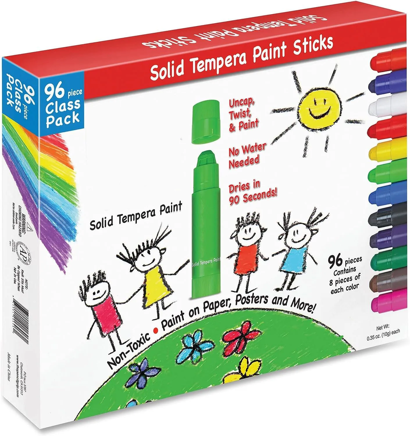 96 per box colors tempera paint sticks washable non toxic washable tempera paint for kids art set for kids painting