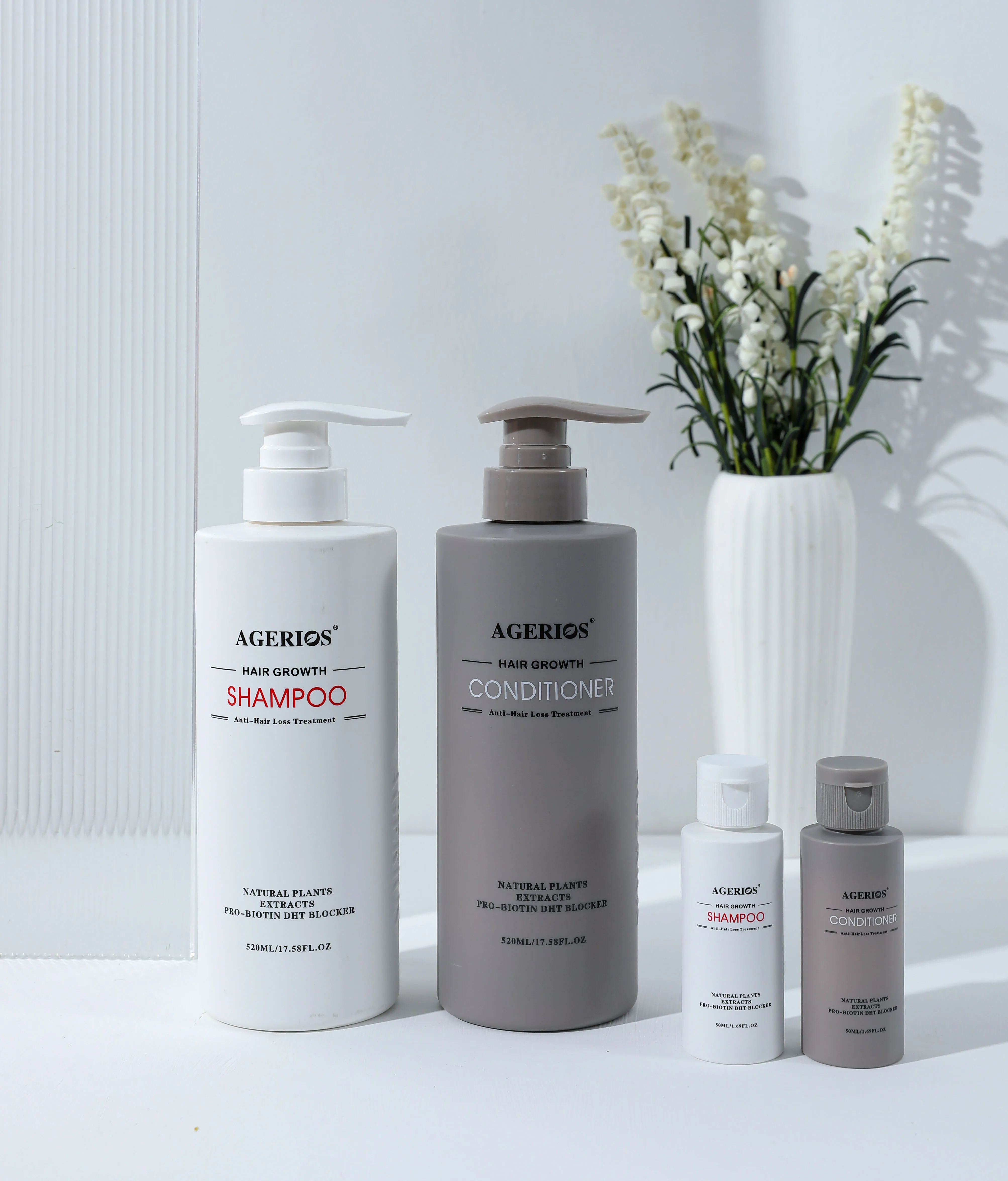 Agerios Damaged Hair-Repairing Fluffy Shampoo and Conditioner Small Size Professional Salon Hair Care Shampoo