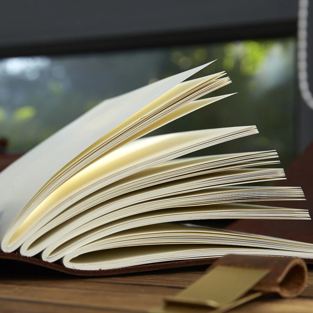 Hardcover High Quality Handcraft Vintage Large Journal Soft Cover Genuine Leather Notebook Gift Journal Pure Leather Diary