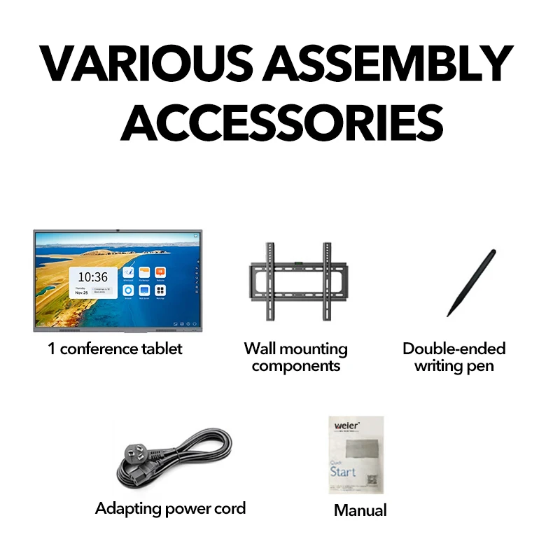 Weier ODM 4K Android OPS 65 Inch Interactive Display Smart board 75 Inch Touch Screen Monitor Interactive Whiteboard