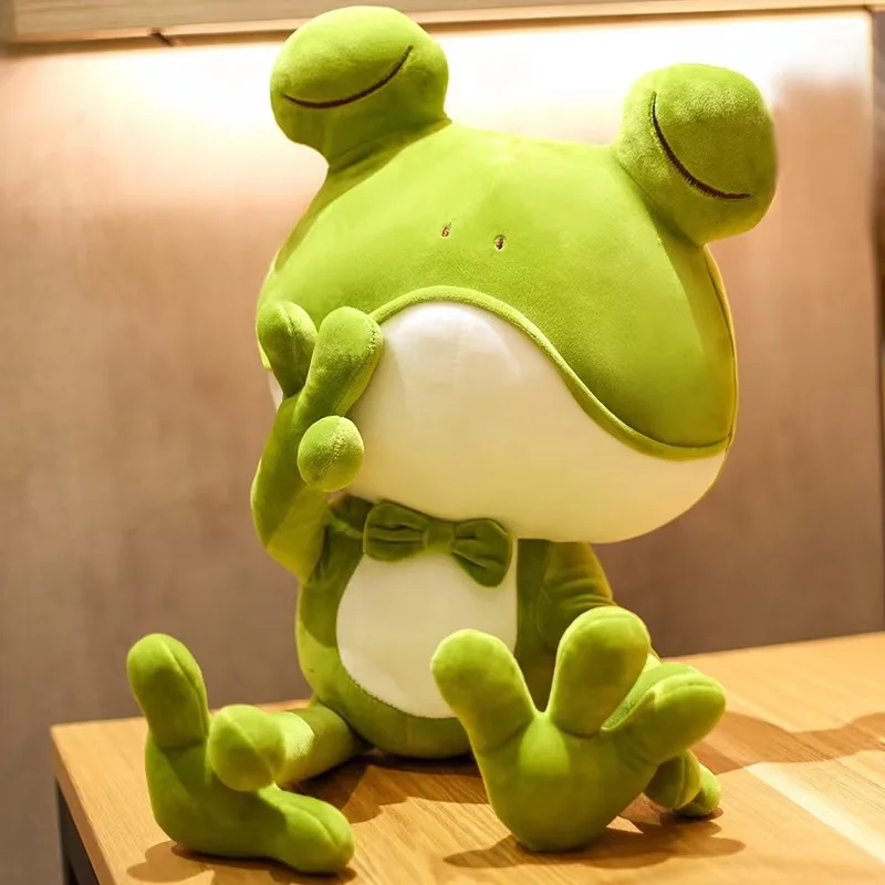 Wholesale Frog Soft Toy Plush Frog Green Toy Stuffed Animal Doll Kawaii Soft Frog Toy Animal Cartoon Green Big Pillow Kids Gift
