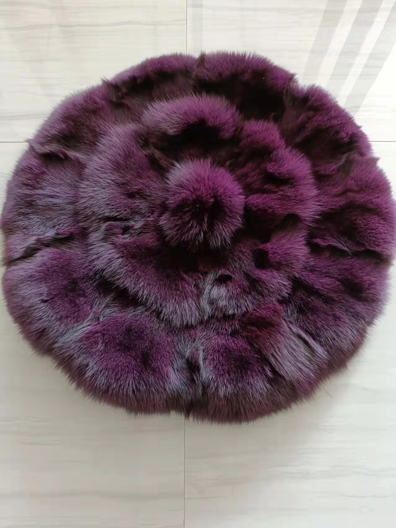 Real Fox Fur Throw Cushion Colorful Plush Shaggy Carpet Natural Fox Skin Fur Carpet for Home Decor