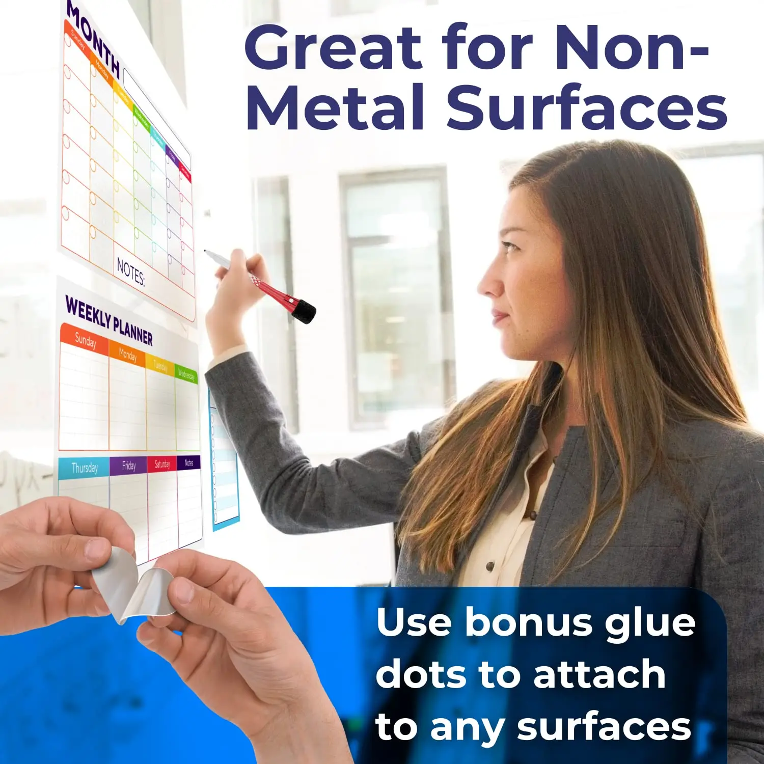 Dry Erase Monthly Whiteboard Magnet Calendar Erasable Family Schedule Planner Board