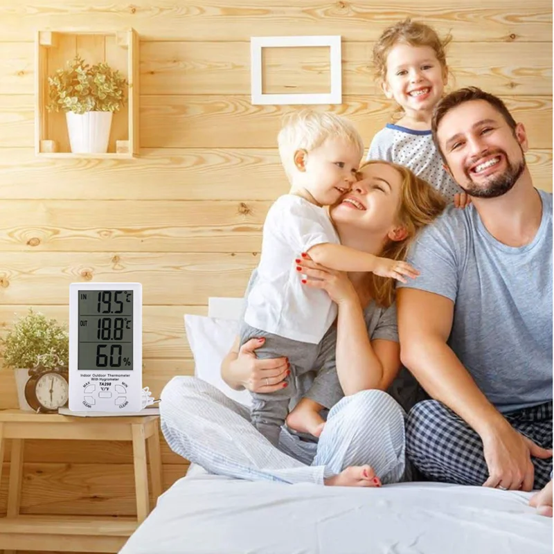 New Arrivals Indoor Outdoor Portable Digital Large LCD Screen ABS Material Air Comfort level Thermometer and Hygrometer