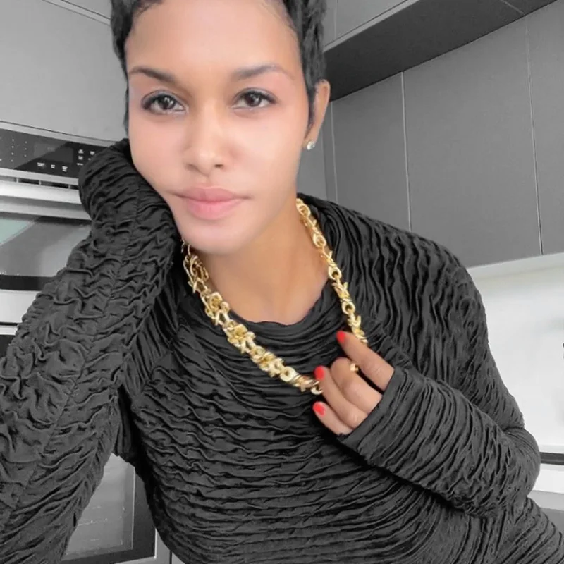 OLAF Wholesale Hot Sales Fashion Street Solid Sexy Perspective Slim Fit Fall Dress