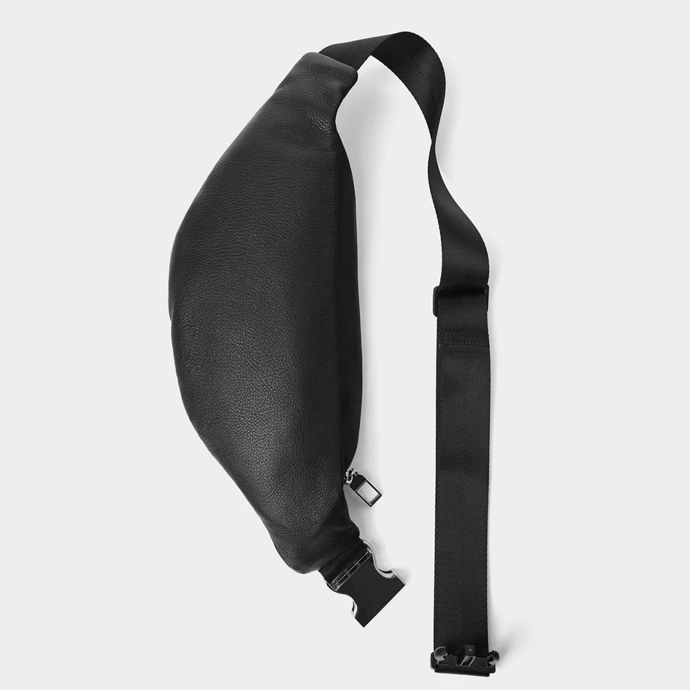 Custom logo waterproof PU Leather  Fanny Pack  Men  Waist Belt Bag Mens fanny packs custom Waist Bag