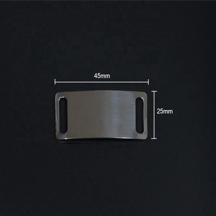 Engraved Logo Custom Size Silver Color Stainless Steel Slide On Dog Tags for Dogs and Cats