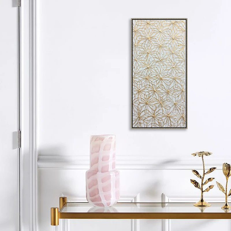 Modern Abstract Gold Line Wall Canvas Art Oil Painting