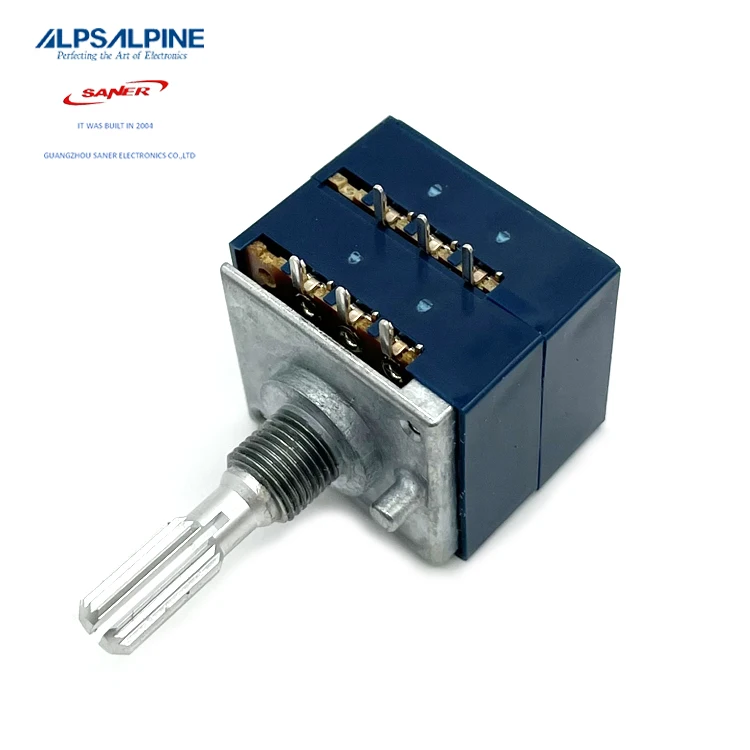 ALPS RK27112B002X 50KA 27mm Size Step by step  Metal Shaft Type  Rotary Potentiometer
