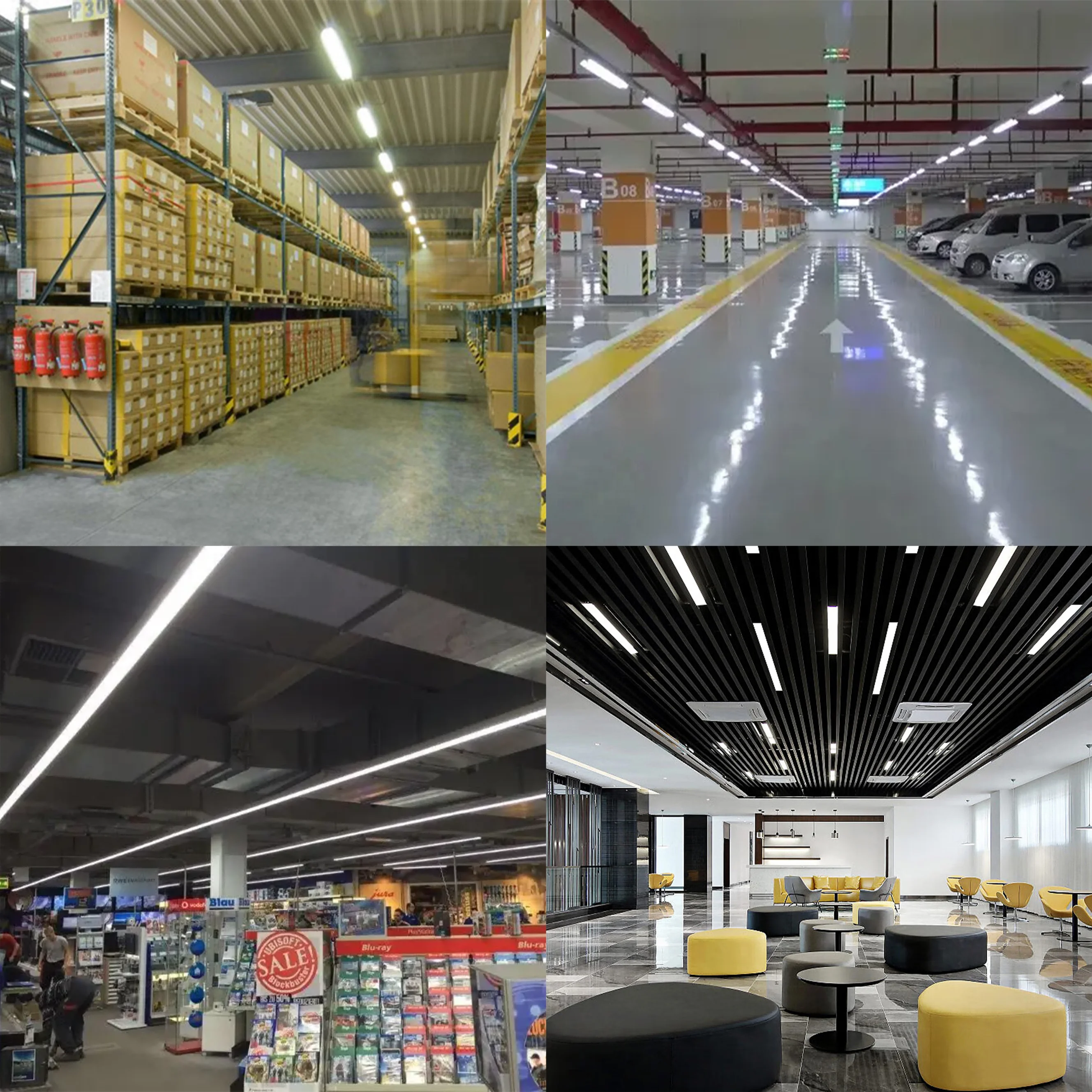 Industrial led lighting 600/1200/1500MM 18w/36w/48w Linkable led batten light fixture